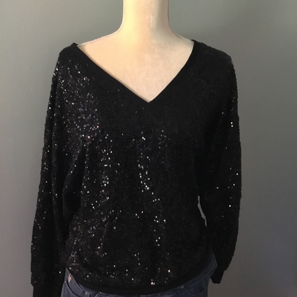 Black sequin top